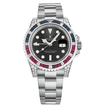 Rolex GMT-Master II White Gold diamonds with sapphires rubies 116759 SARU