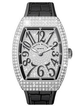 Franck Muller Vanguard Lady Quartz 35 mm Steel Diamond Pave V 35 QZ D CD AC.NR DIAM.NR AC