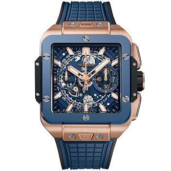 Часы мужские Hublot Square Bang Unico King Gold Blue Ceramic 821.OL.5180.RX
