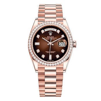 Rolex Day Date Ladies Brown ombre set with diamonds 128345RBR