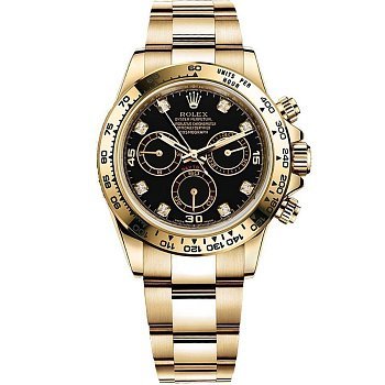 Rolex Daytona Yellow Gold 116508 Black set with Diamonds