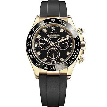 Rolex Cosmograph Daytona Yellow Gold Black Cerachrom 116518LN Black set with diamonds