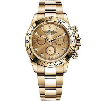 Rolex Daytona Yellow Gold 116508 Champagne set with Diamonds