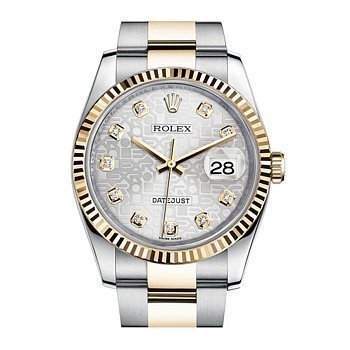 Rolex Datejust Lady Steel Yellow Gold 36mm 116233-Silver-Jubilee-Diamond-Oyster 23168