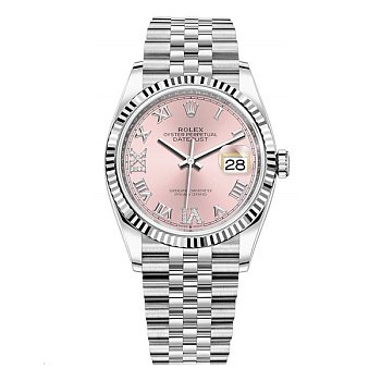 Rolex Datejust 36 Pink set with diamonds Roman VI and IX 126234