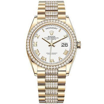 Rolex  Day-Date 36 Yellow gold Bezel set with diamond President Bracelet  128348rbr-0043