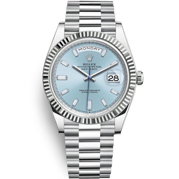 Часы мужские Rolex Day-Date 40 mm Platinum Fluted bezel President bracelet 228236-0006